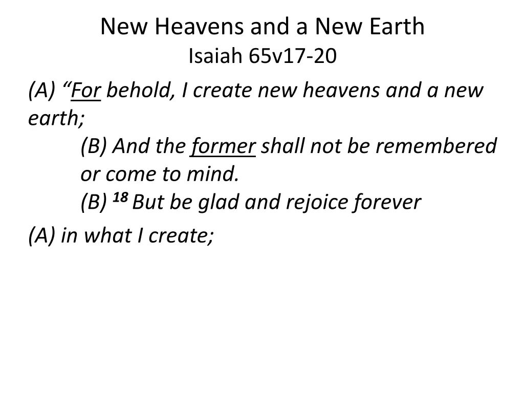new heavens and a new earth isaiah 65v17