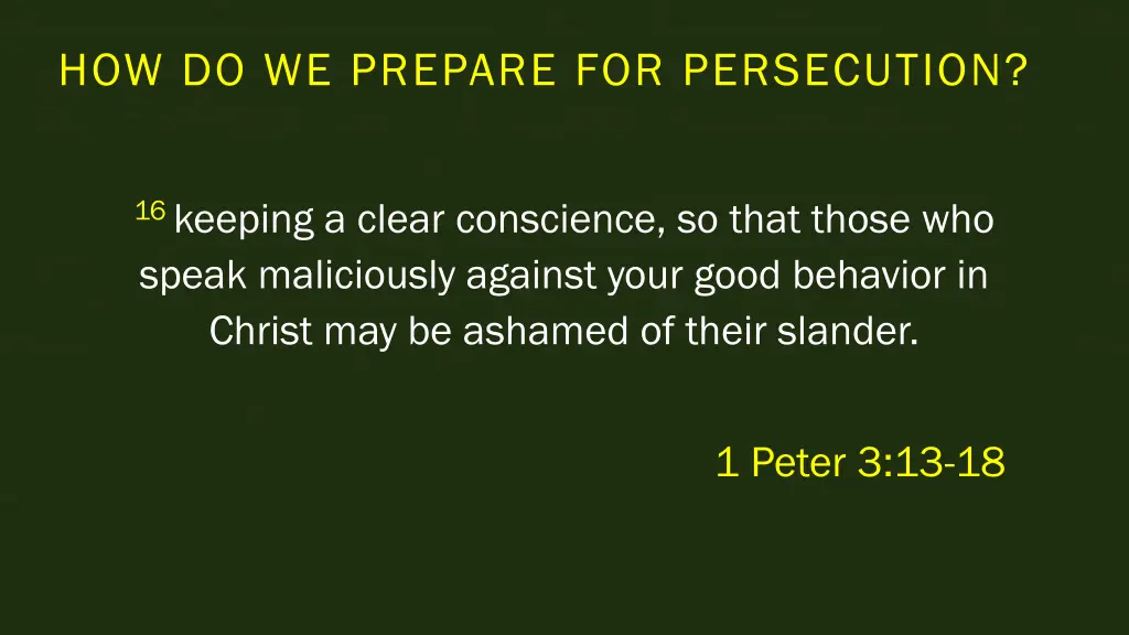 how do we prepare for persecution 2