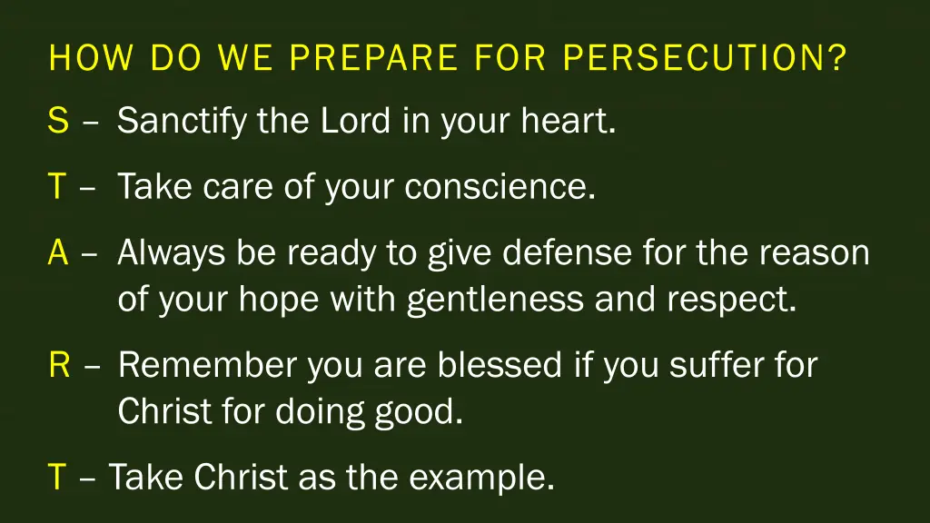 how do we prepare for persecution 4
