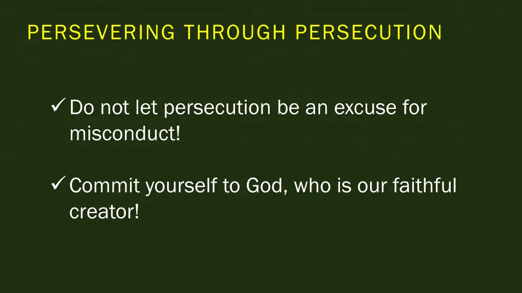 persevering through persecution 1