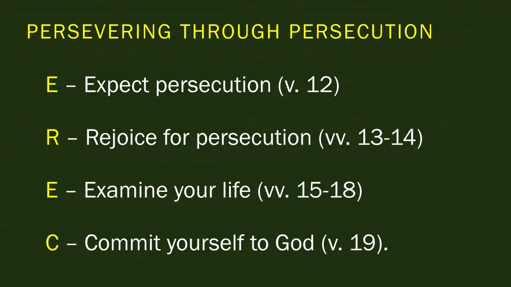 persevering through persecution