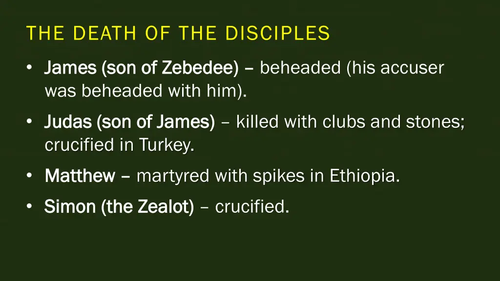 the death of the disciples 1