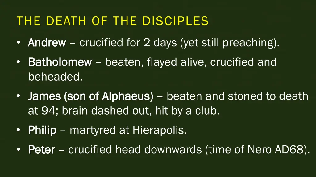 the death of the disciples