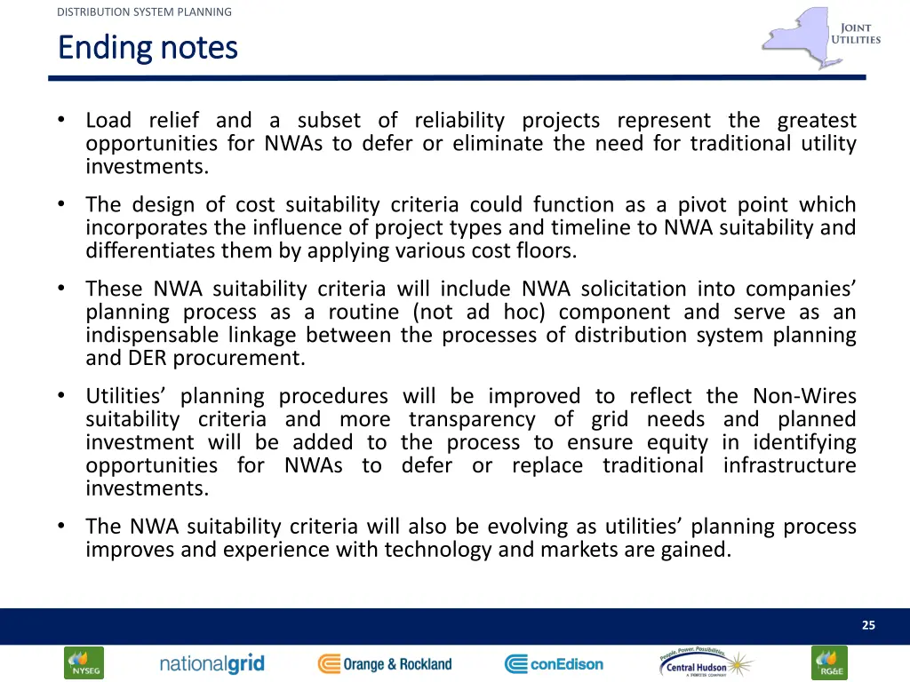 distribution system planning ending notes ending