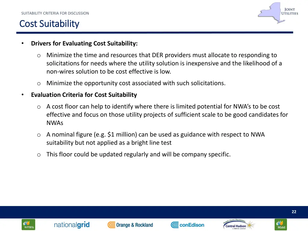 suitability criteria for discussion 8