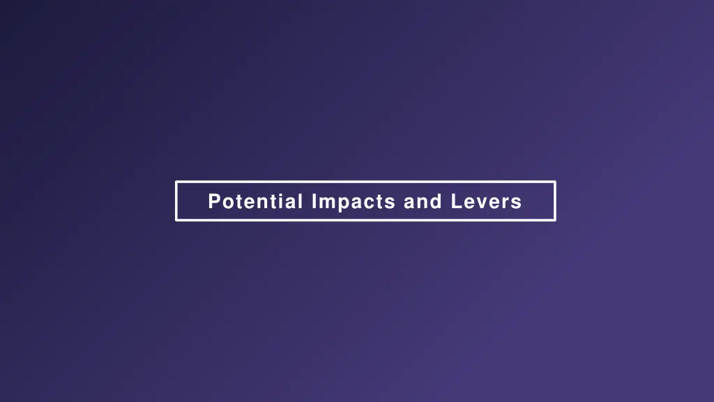 potential impacts and levers