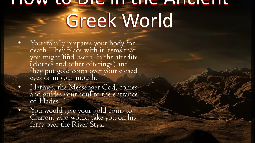 how to die in the ancient greek world