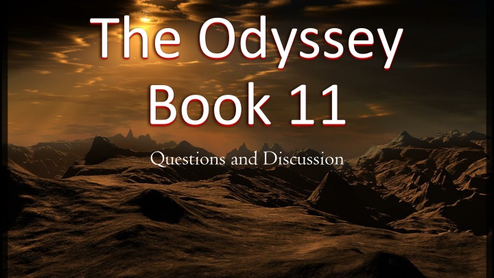 the odyssey book 11 questions and discussion