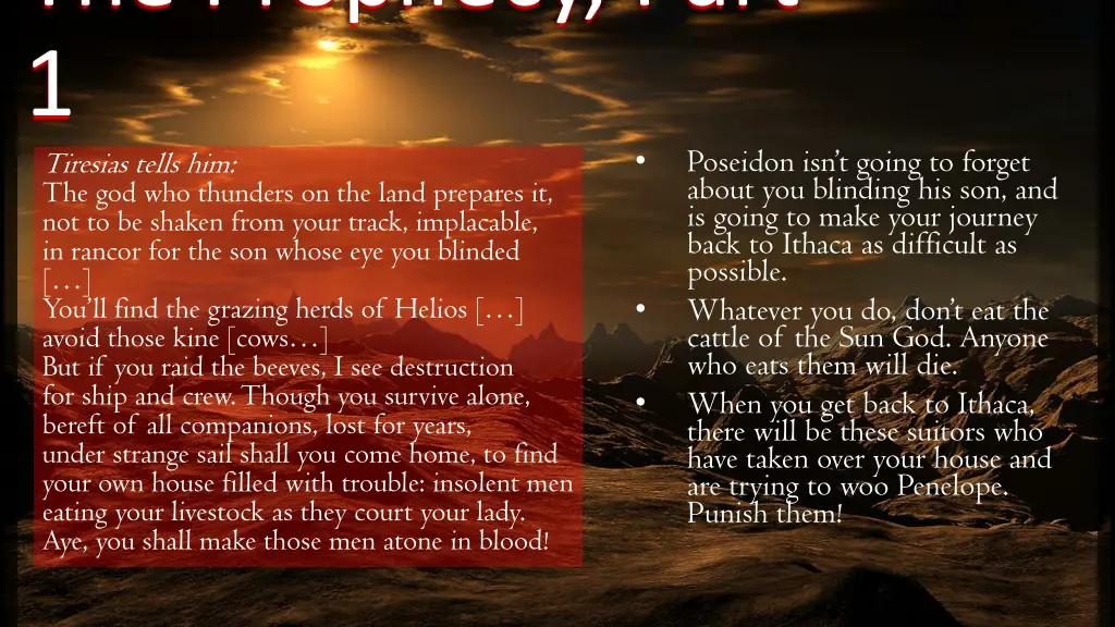 the prophecy part 1 tiresias tells