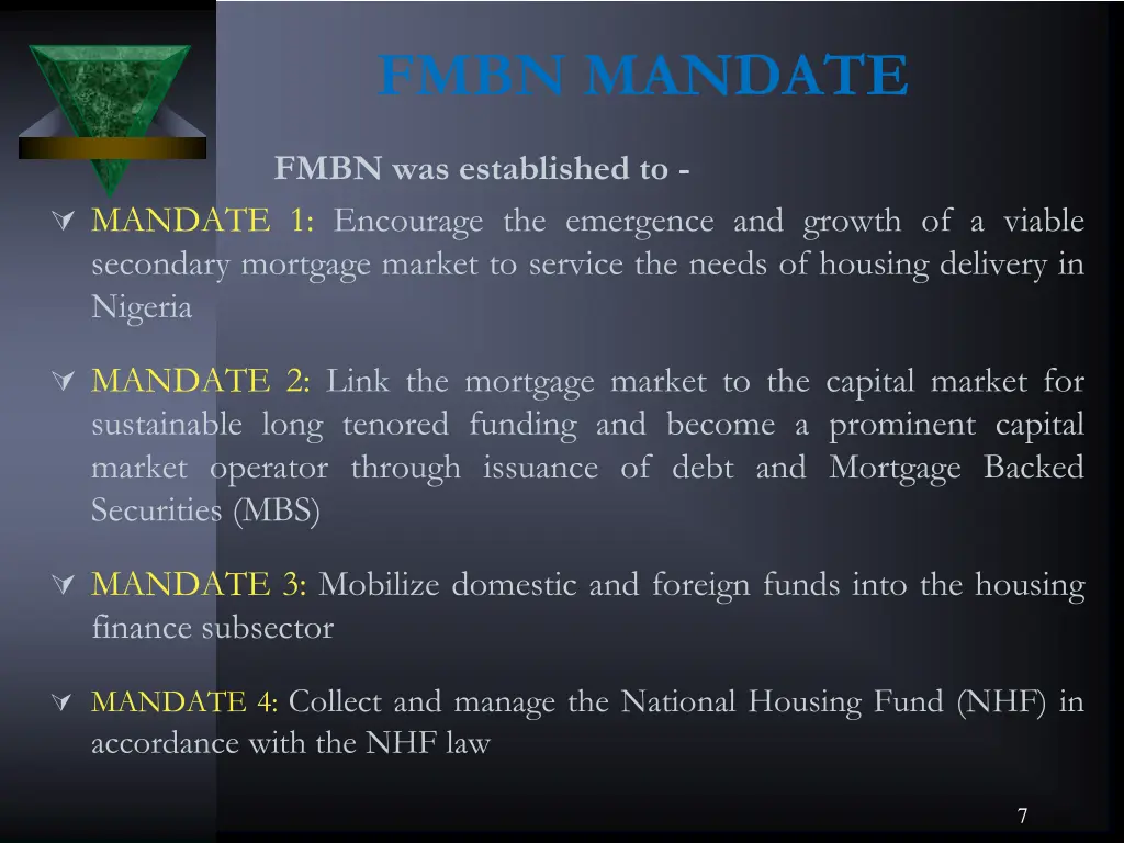 fmbn mandate