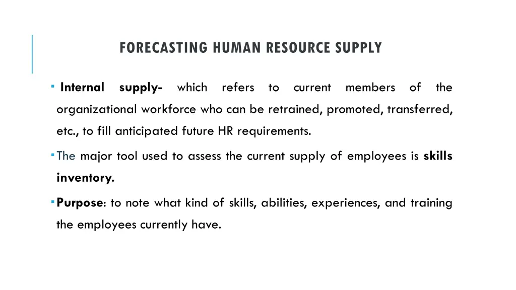 forecasting human resource supply 1
