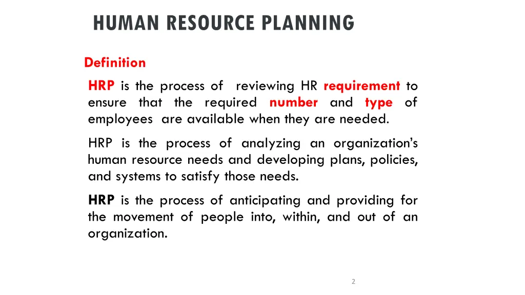 human resource planning 1