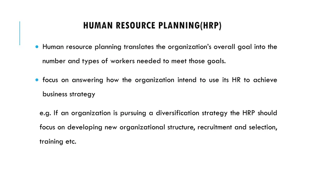 human resource planning hrp