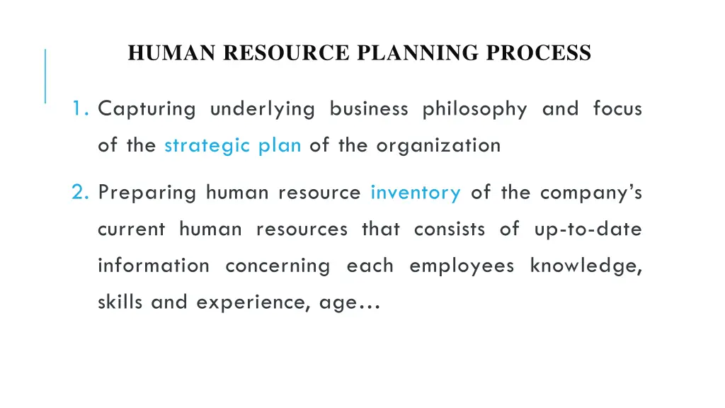 human resource planning process