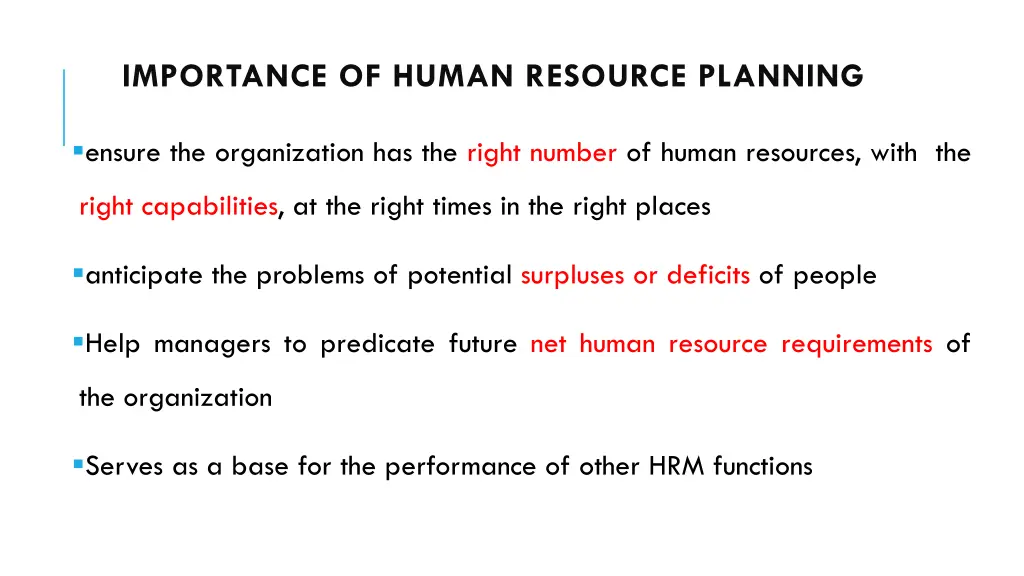 importance of human resource planning