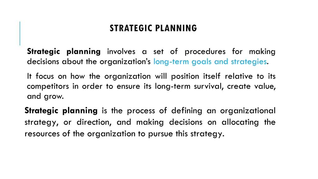 strategic planning