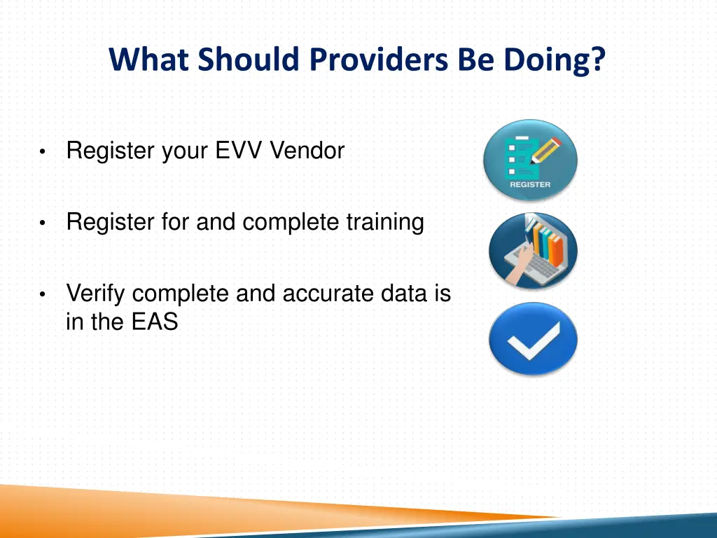 what should providers be doing