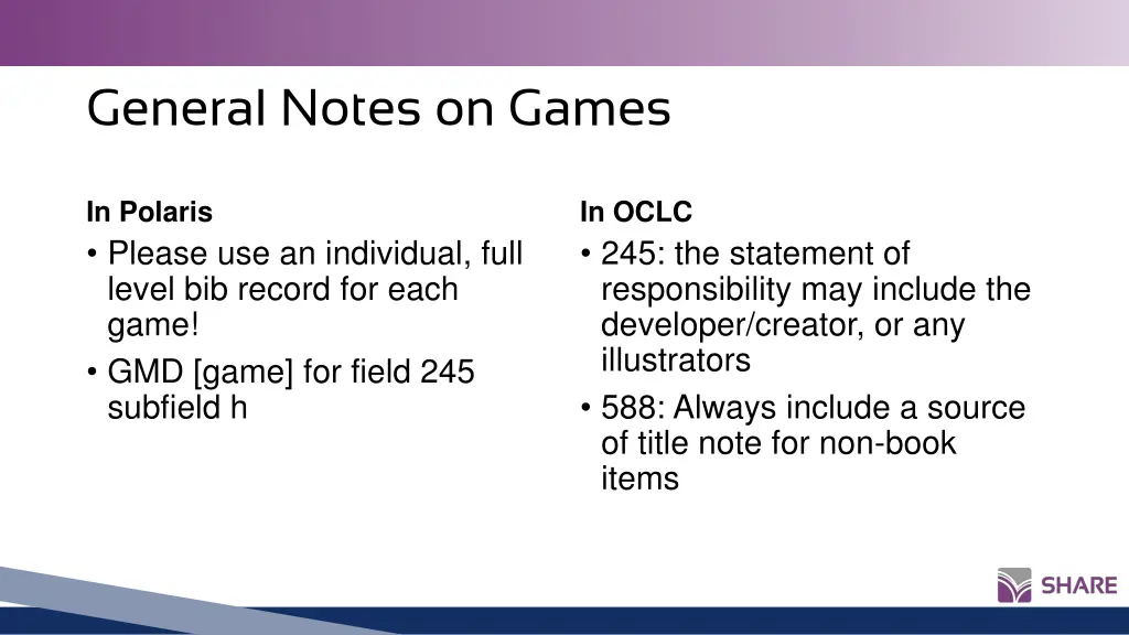 general notes on games