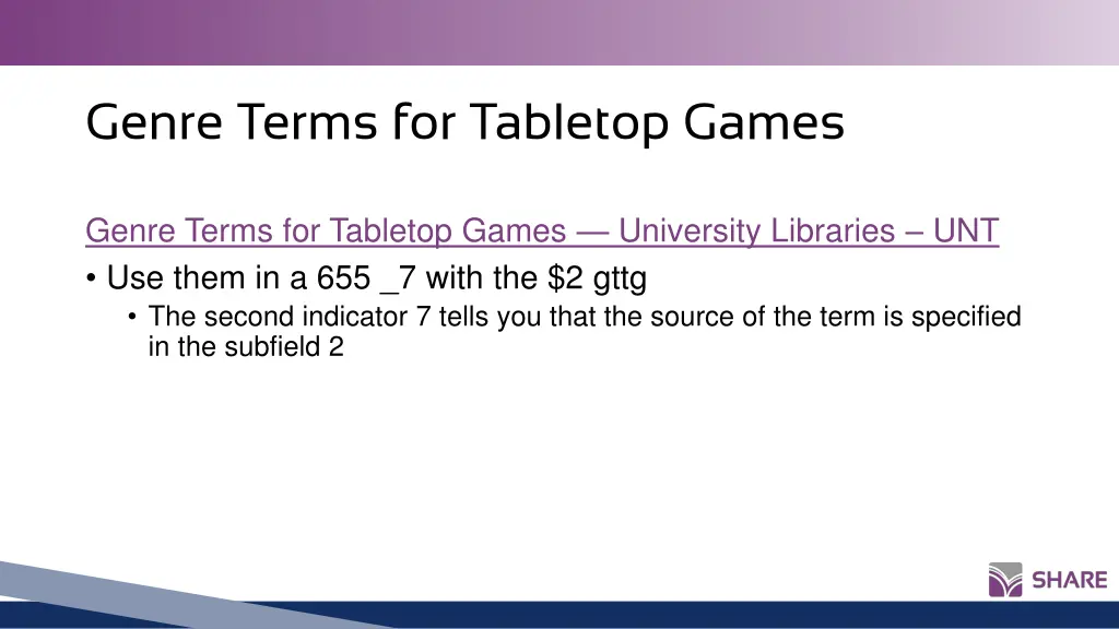 genre terms for tabletop games