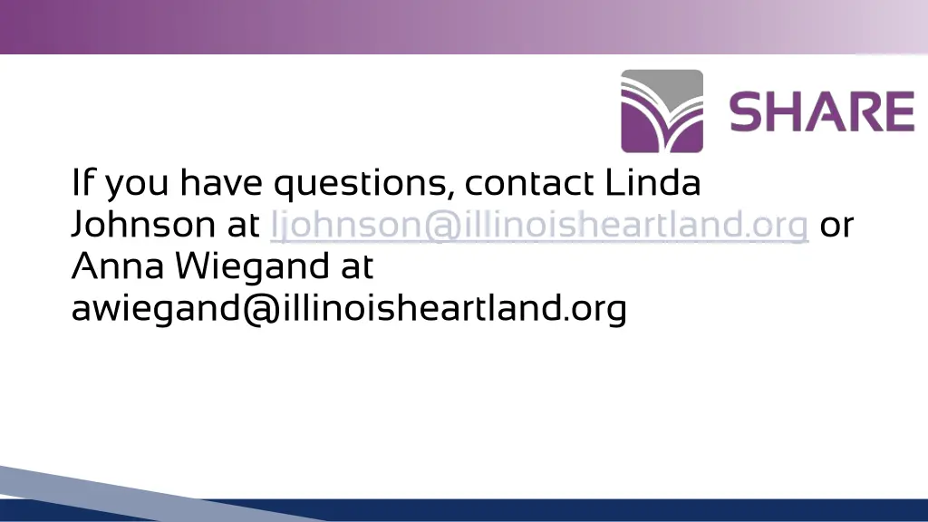 if you have questions contact linda johnson