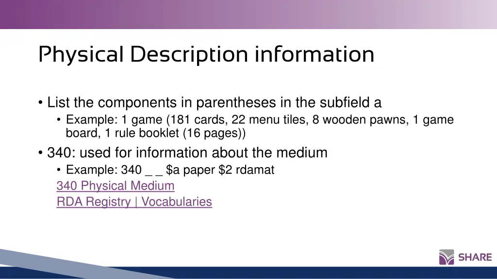 physical description information