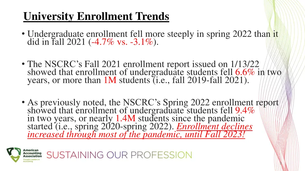 university enrollment trends