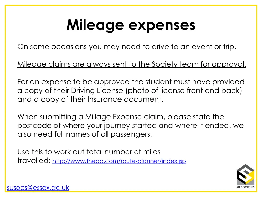 mileage expenses