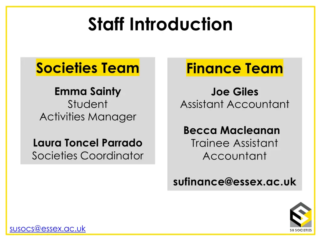 staff introduction