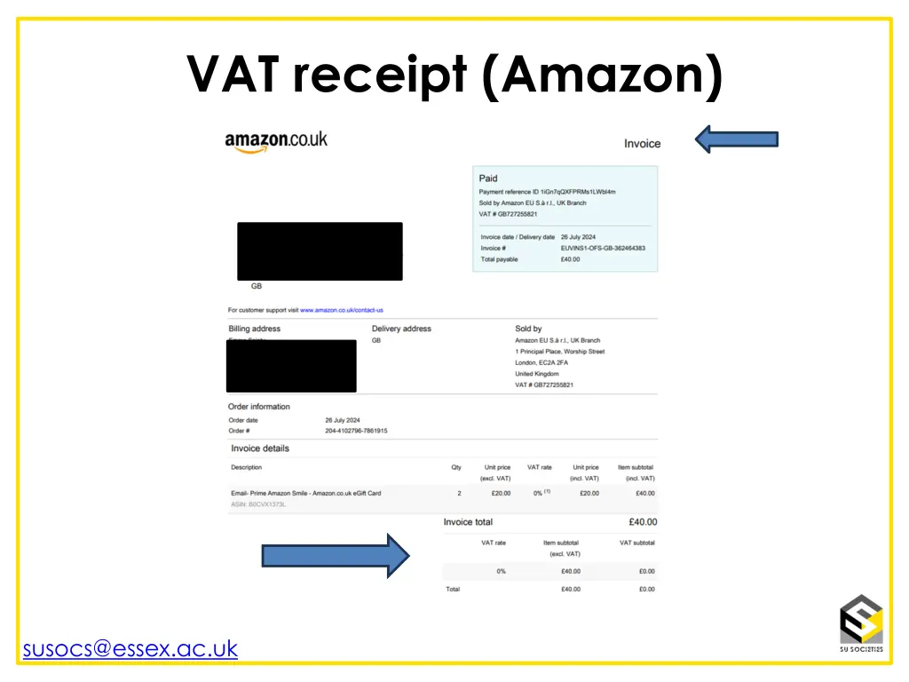vat receipt amazon