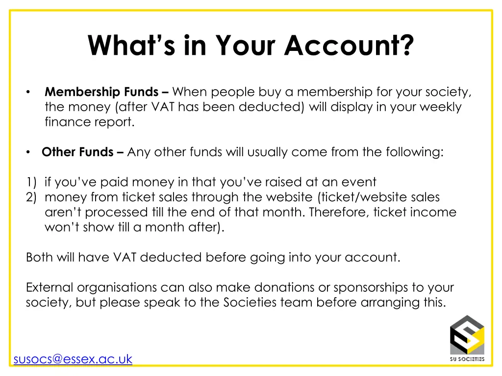 what s in your account