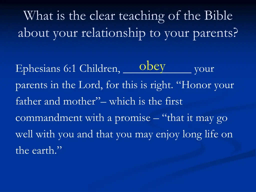 what is the clear teaching of the bible about 1