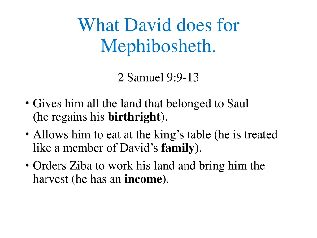 what david does for mephibosheth