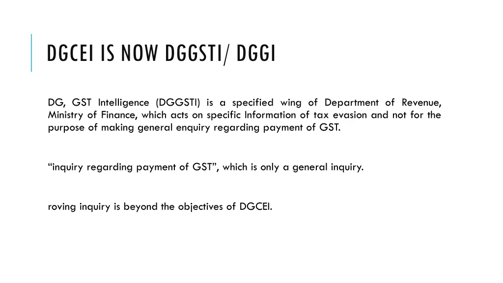 dgcei is now dggsti dggi