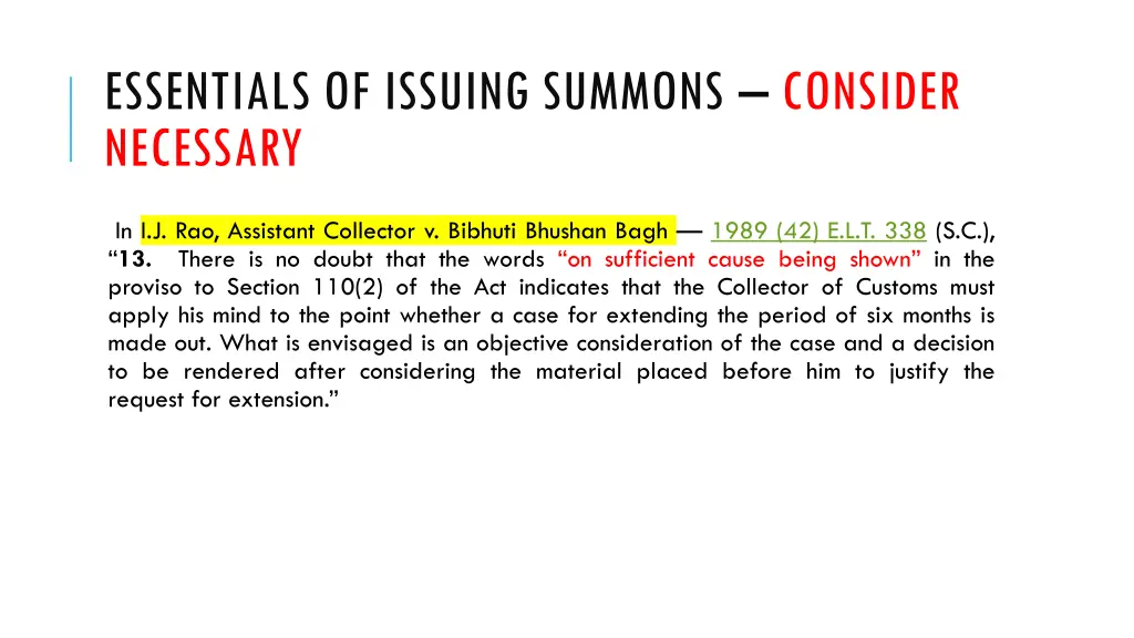 essentials of issuing summons consider necessary 1