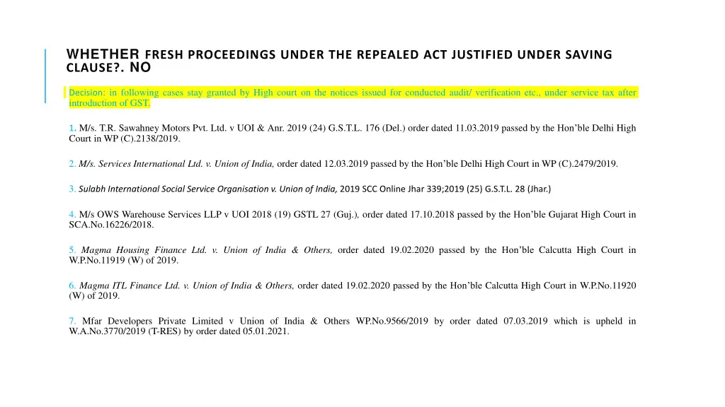 whether fresh proceedings under the repealed 2