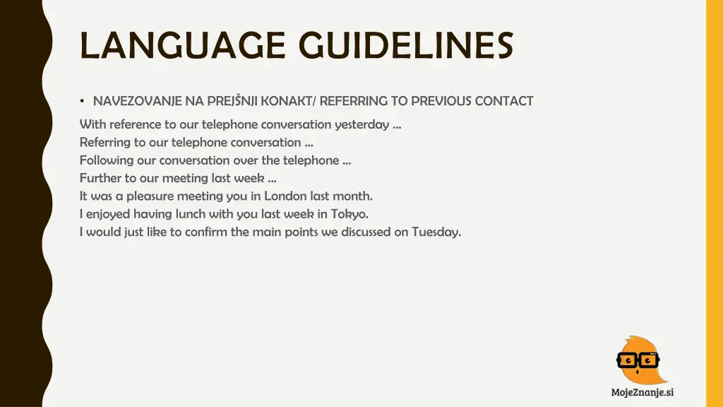 language guidelines 8