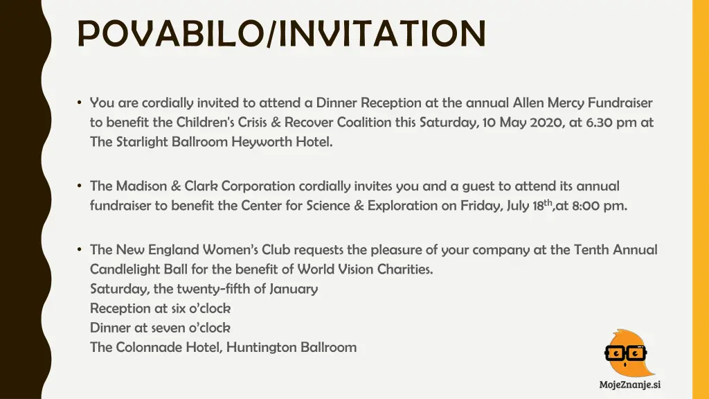povabilo invitation