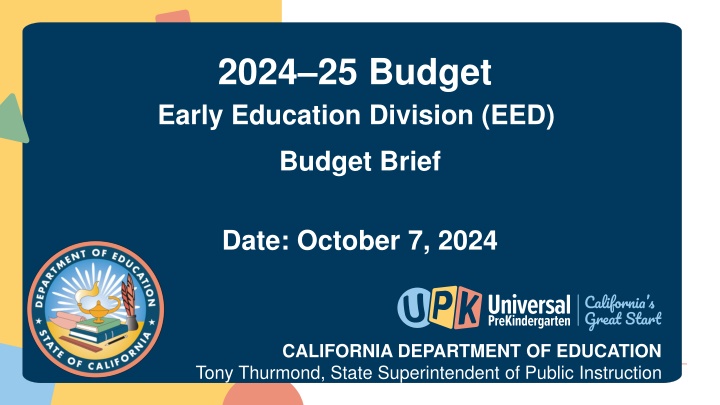 2024 25 budget early education division eed