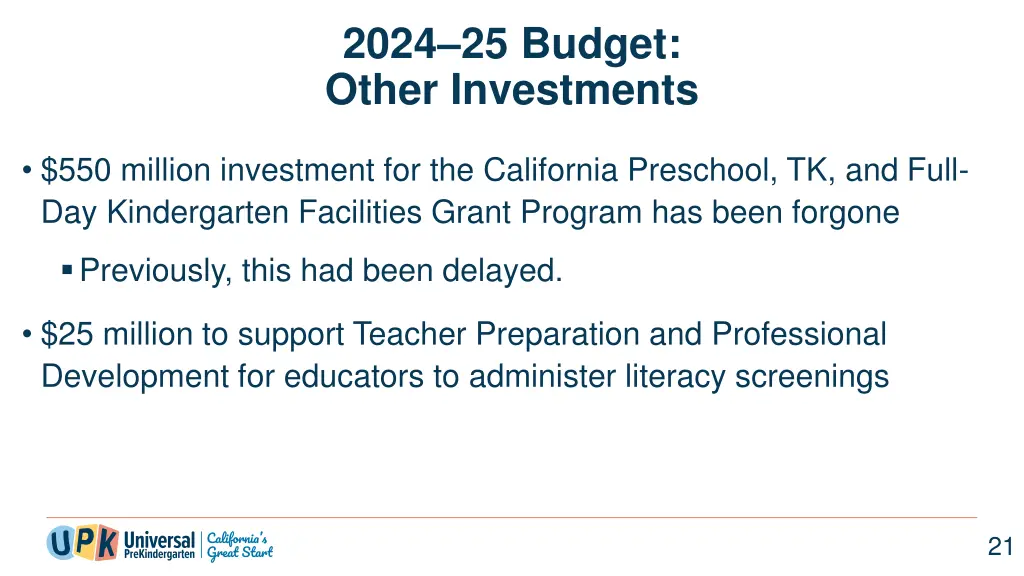 2024 25 budget other investments