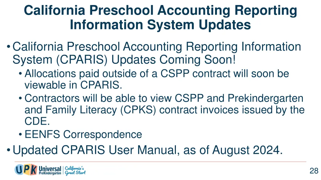 california preschool accounting reporting