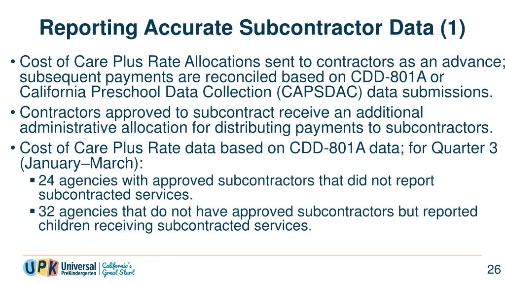 reporting accurate subcontractor data 1