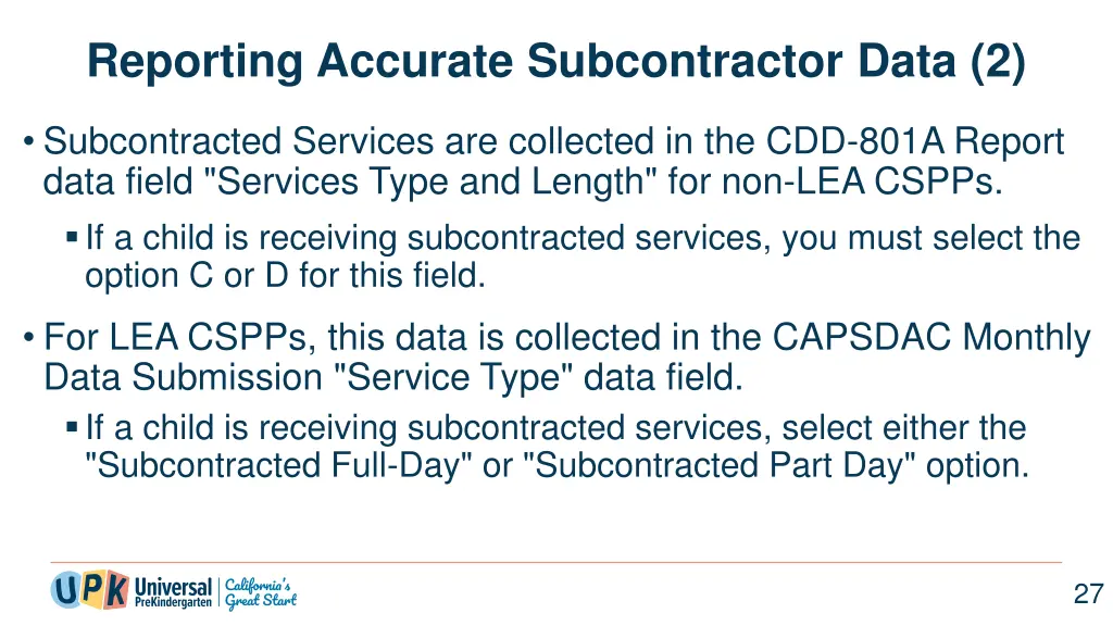 reporting accurate subcontractor data 2