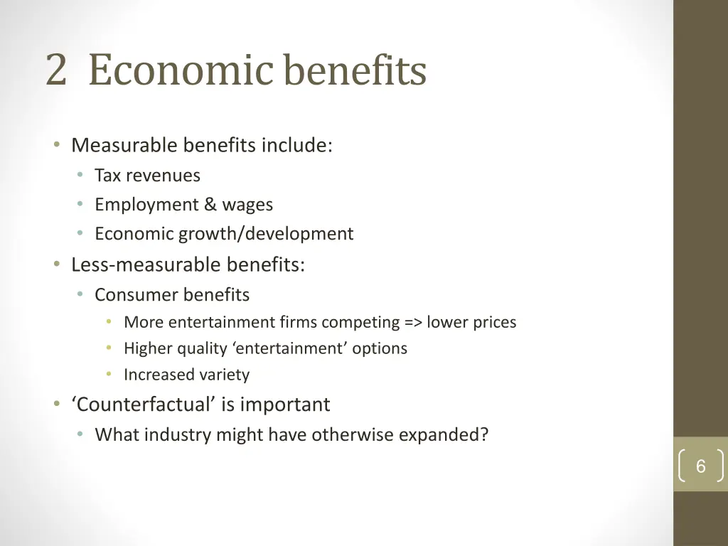 2 economic benefits