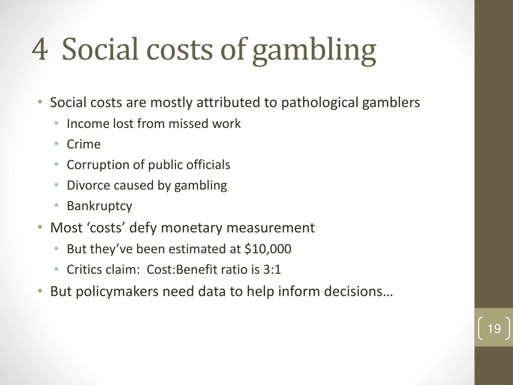 4 social costs of gambling