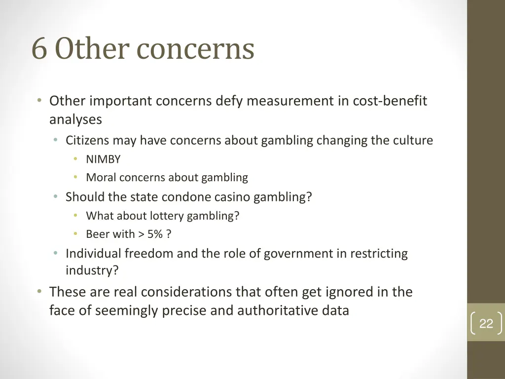 6 other concerns