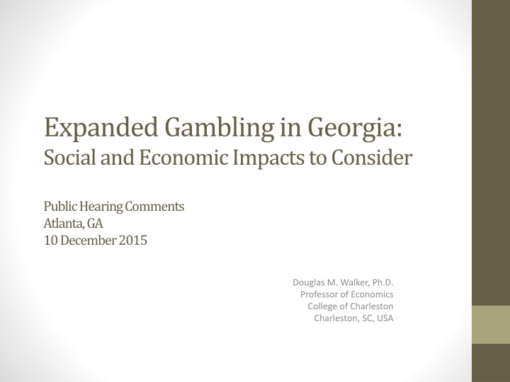 expanded gambling in georgia social and economic