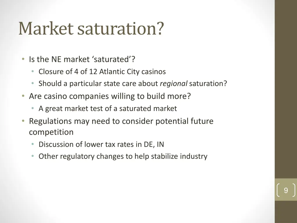 market saturation