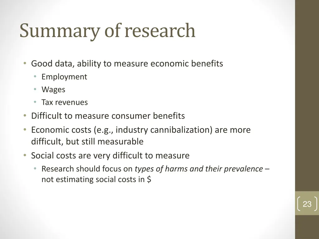 summary of research