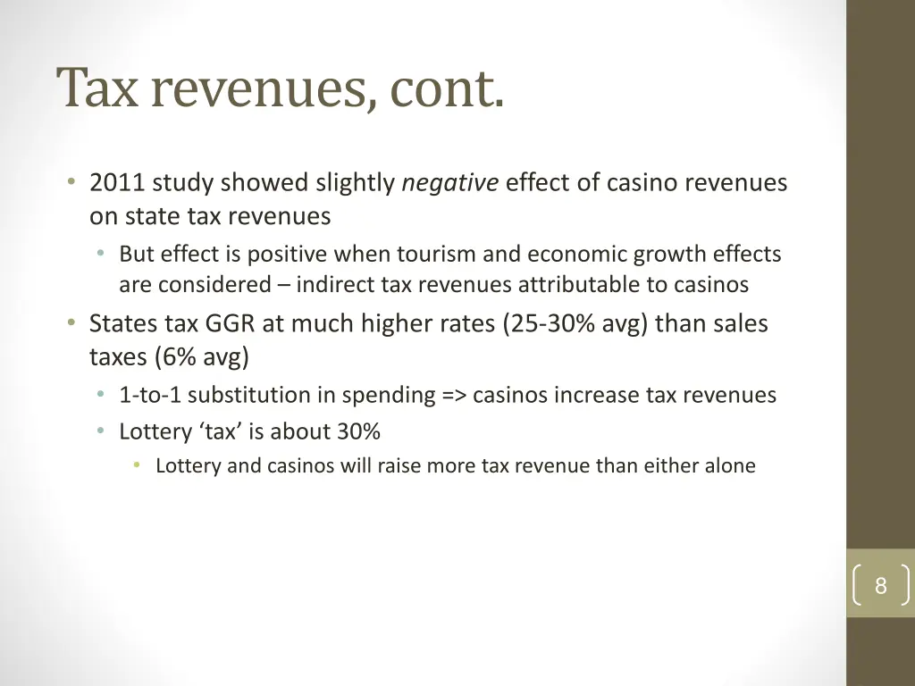 tax revenues cont