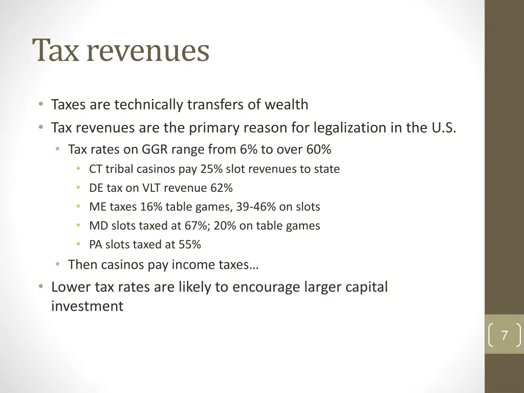 tax revenues